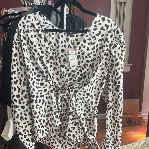 Express Animal Print V-Neck Dress - Picture 3 of 4